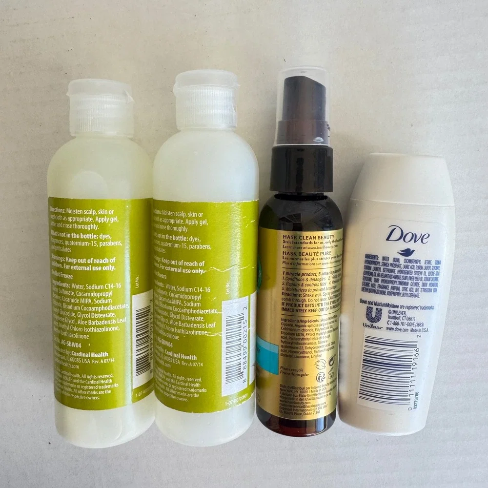 Travel Size Toiletries‎ Bundle Dove Hask Argan Oil Cardinal Health Shampoo Body